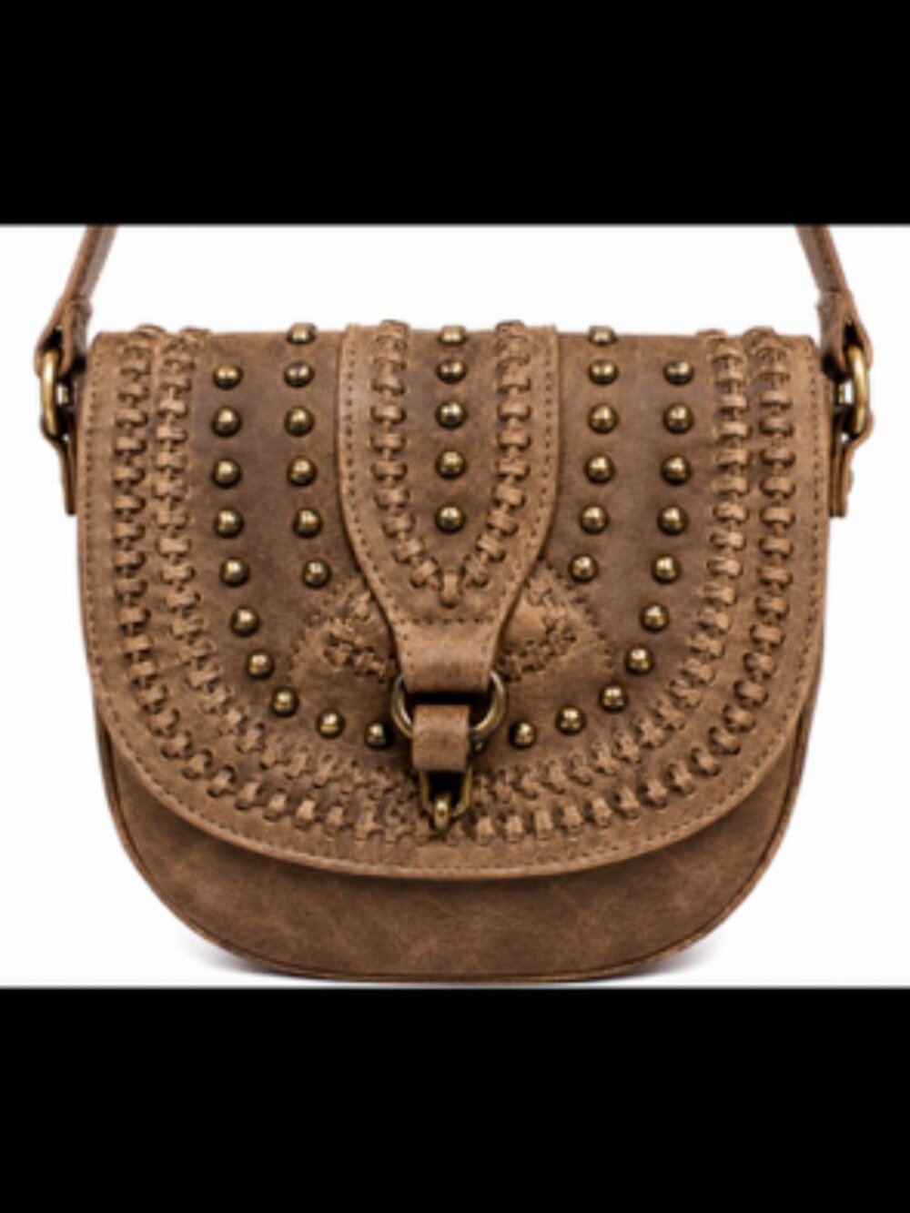 Montana West Concho Western Crossbody Saddle Bag Coffee NWT